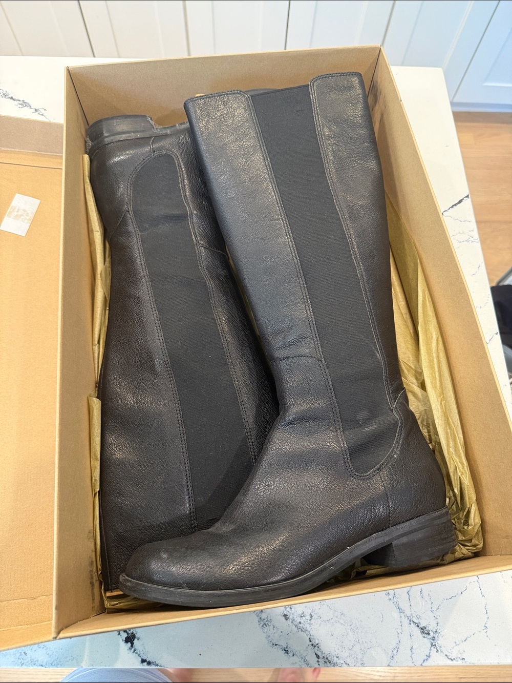 Cole Haan Black Leather Knee-High Boots